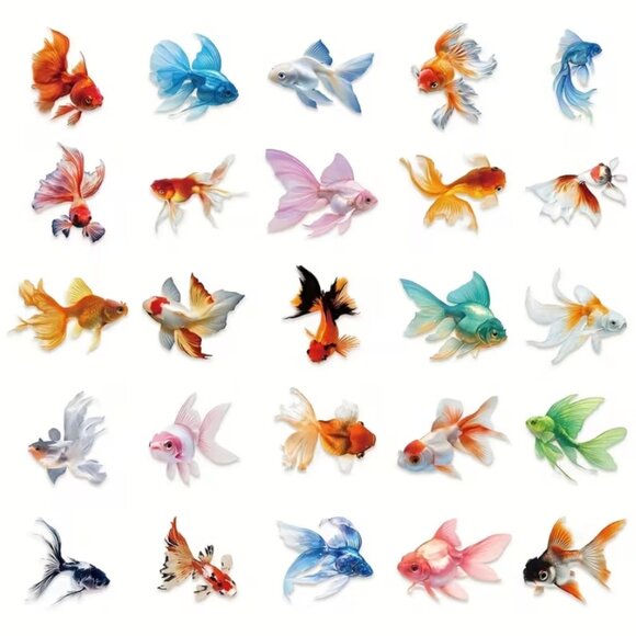 50 Colorful Goldfish Sticker Pack - Picture 5 of 7